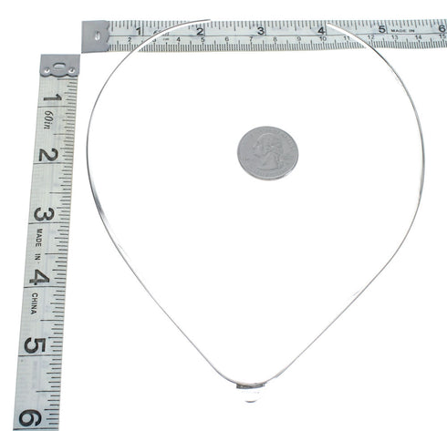 Sterling Silver Chevron Collar Turquoise Inlay Centerpiece Necklace SX10133