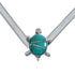 Sterling Silver Chevron Collar With Inlay Turquoise Turtle Centerpiece Necklace SX10131