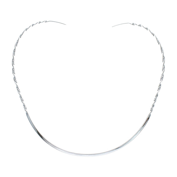 Sterling Silver Twisted V-Shape Collar Necklace SX10122