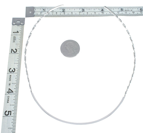 Sterling Silver Twisted V-Shape Collar Necklace SX10122