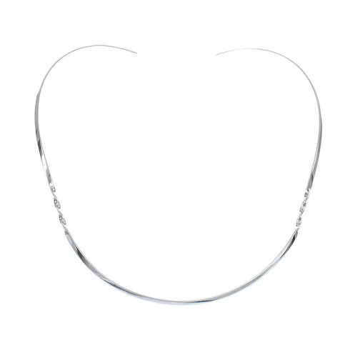 Sterling Silver Twisted V-Shape Collar Necklace SX10125