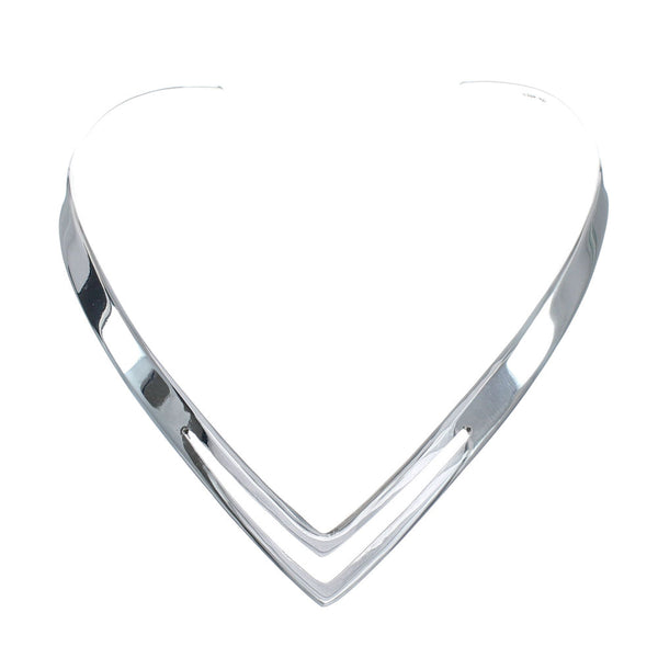 Sterling Silver Plain Chevron Collar Necklace SX10129