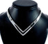 Sterling Silver Plain Chevron Collar Necklace SX10129