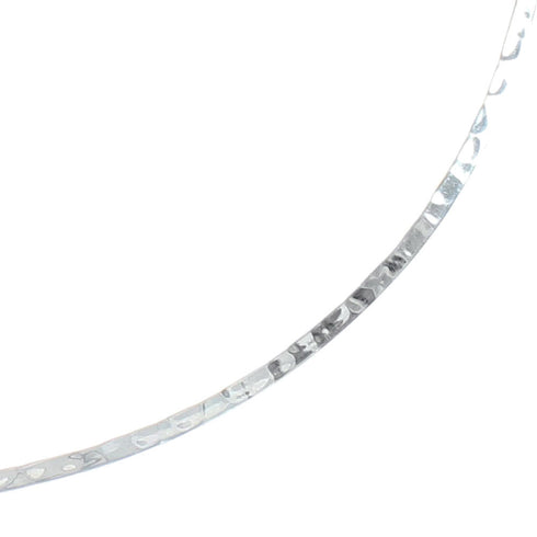 Sterling Silver Hammered Open Back Round Collar Necklace SX10126