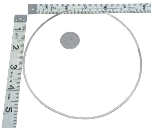 Sterling Silver Hammered Open Back Round Collar Necklace SX10126