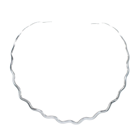 Sterling Silver Wavy Open Back Collar Necklace SX10120