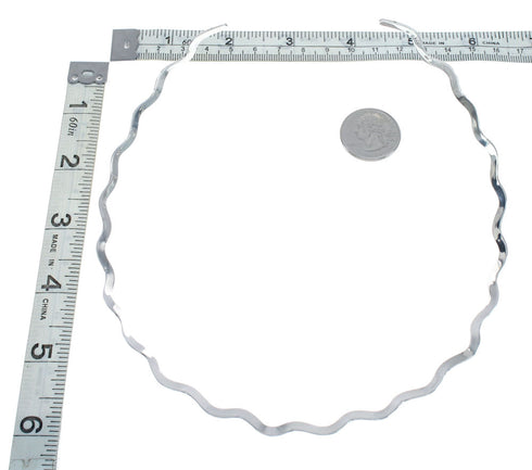 Sterling Silver Wavy Open Back Collar Necklace SX10120