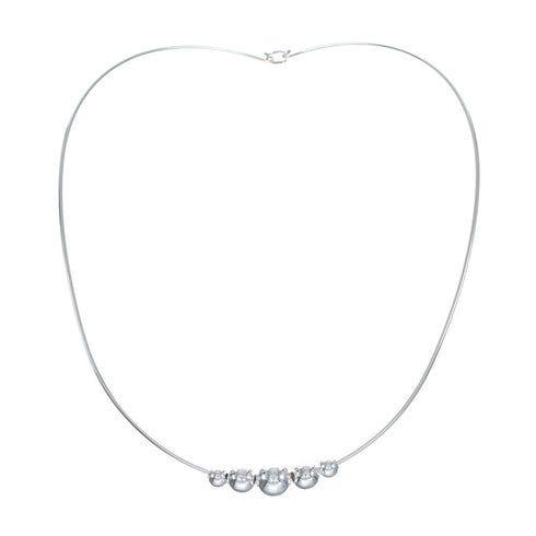 Sterling Silver Bead Wire Collar Necklace SX10123