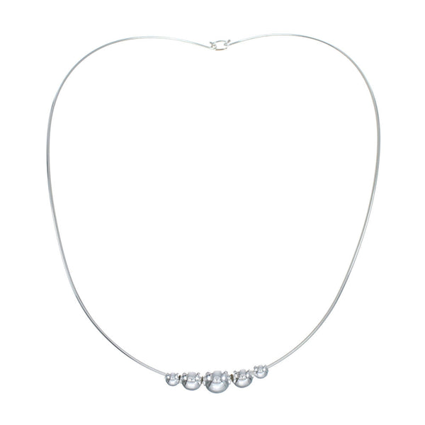 Sterling Silver Bead Wire Collar Necklace SX10123