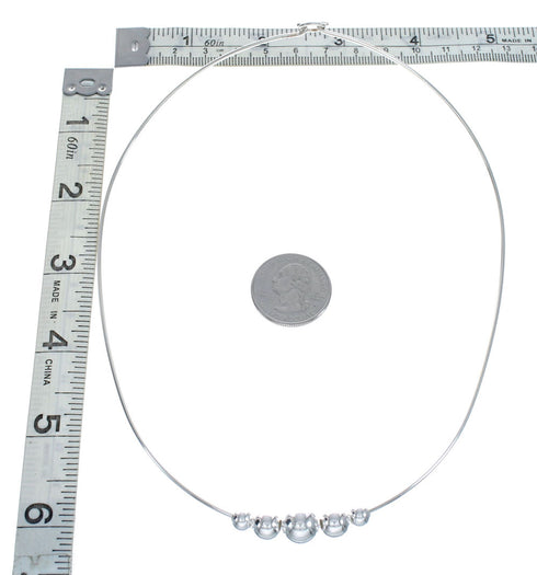 Sterling Silver Bead Wire Collar Necklace SX10123