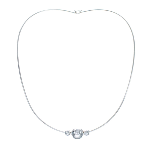 Sterling Silver Bead Wire Collar Necklace SX10124