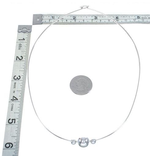 Sterling Silver Bead Wire Collar Necklace SX10124