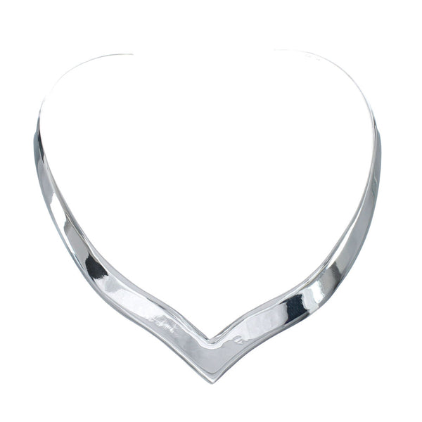 Heavy Sterling Silver Chevron Collar Necklace SX10130