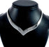 Heavy Sterling Silver Chevron Collar Necklace SX10130