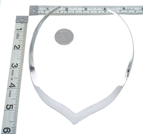 Heavy Sterling Silver Chevron Collar Necklace SX10130