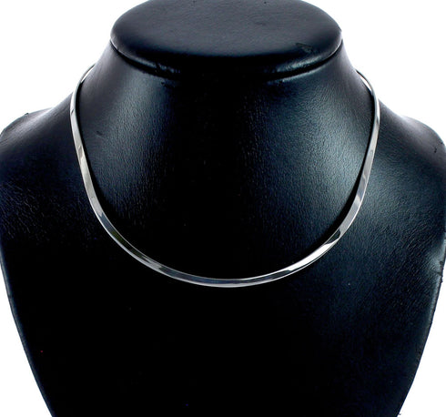 Sterling Silver Plain Collar Necklace SX10128