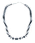 Liquid Silver And Hematite Navajo Bead Necklace SX10137