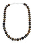 American Indian Navajo Tiger Eye Silver Bead Necklace SX10141