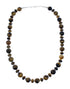 American Indian Navajo Tiger Eye Silver Bead Necklace SX10142