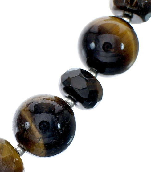 American Indian Navajo Tiger Eye Silver Bead Necklace SX10142