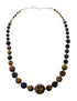 Genuine Navajo Tiger Eye Silver Bead Necklace SX10144