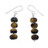 Navajo Tiger Eye Native American Silver Bead Necklace Earrings Set SX10145
