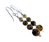 Tiger Eye Sterling Silver Native American Hook Dangle Earrings SX10148