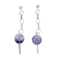 Sterling Silver Amethyst Bead Post Dangle Earrings SX10151