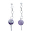 Sterling Silver Amethyst Bead Post Dangle Earrings SX10151