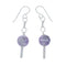 Sterling Silver Amethyst Bead Hook Dangle Earrings SX10152
