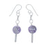 Sterling Silver Amethyst Bead Hook Dangle Earrings SX10152