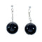 Sterling Silver Onyx Bead Post Dangle Earrings SX10153