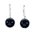 Sterling Silver Onyx Bead Post Dangle Earrings SX10153