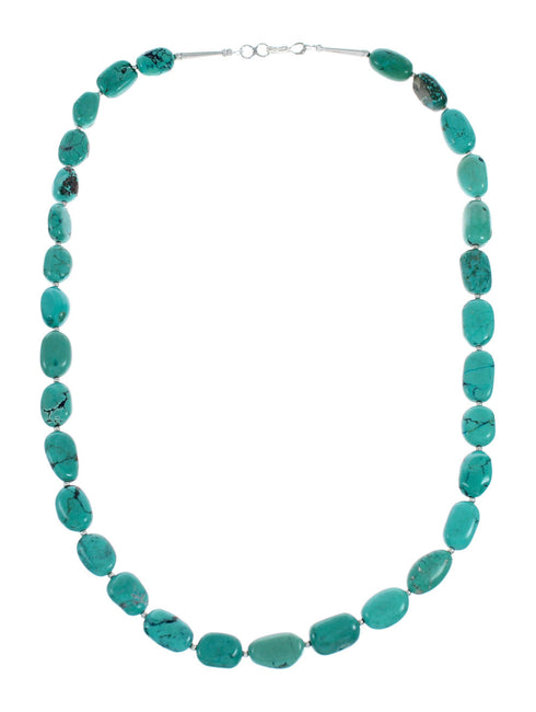 Native American Turquoise Oyster Shell Sterling Silver Navajo Necklace SX10154