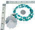 Native American Turquoise Oyster Shell Sterling Silver Navajo Necklace SX10156