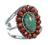 Genuine Navajo Turquoise and Oyster Shell Sterling Silver Cuff Bracelet SN20489