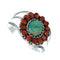Genuine Navajo Turquoise and Oyster Shell Sterling Silver Cuff Bracelet SN20486