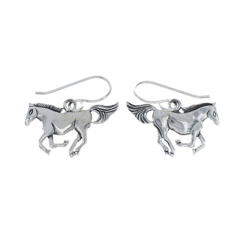 Horse Sterling Silver Hook Dangle Earrings SN20496