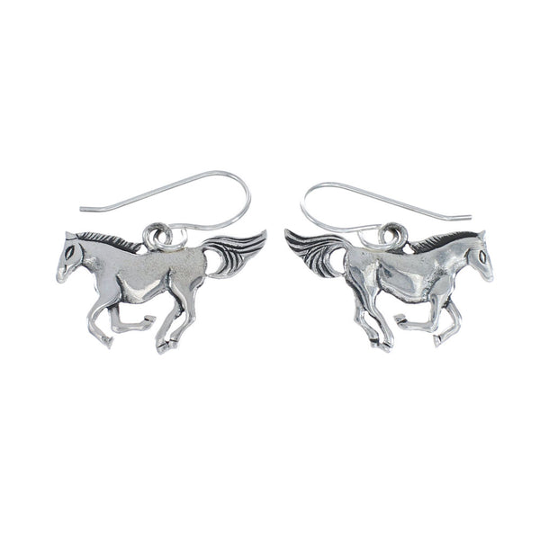 Horse Sterling Silver Hook Dangle Earrings SN20496