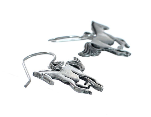 Horse Sterling Silver Hook Dangle Earrings SN20496