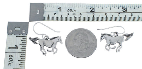 Horse Sterling Silver Hook Dangle Earrings SN20496