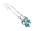 Genuine Turquoise Sterling Silver Flower Hook Dangle Earrings SN20479