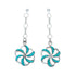 Sterling Silver Turquoise Flower Post Dangle Earrings SN20497