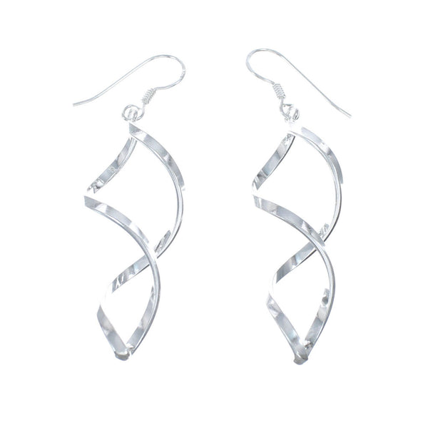 Sterling Silver Southwest Spiral Hook Dangle Earrings SX10177