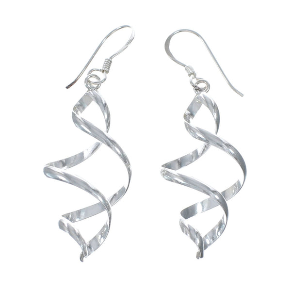 Sterling Silver Southwest Spiral Hook Dangle Earrings SX10163