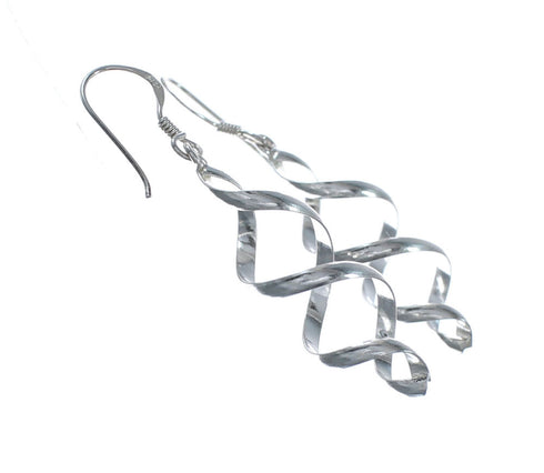 Sterling Silver Southwest Spiral Hook Dangle Earrings SX10163