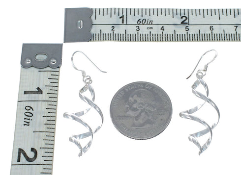 Sterling Silver Southwest Spiral Hook Dangle Earrings SX10163