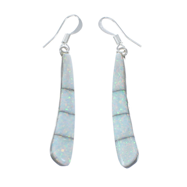 Southwest Opal And Sterling Silver Post Dangle Earrings SX10176