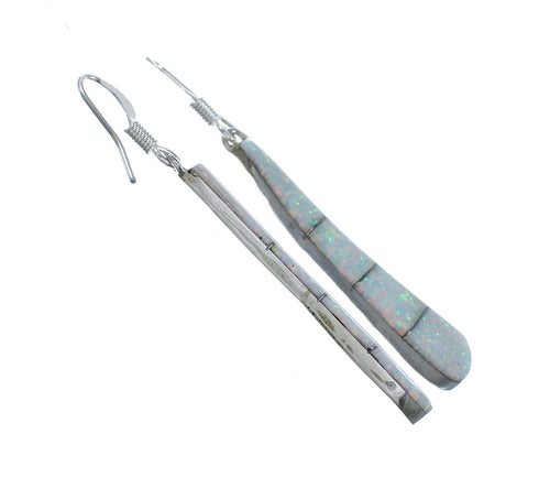 Southwest Opal And Sterling Silver Post Dangle Earrings SX10176