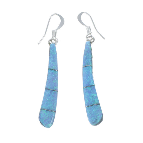 Southwest Opal And Sterling Silver Post Dangle Earrings SX10175